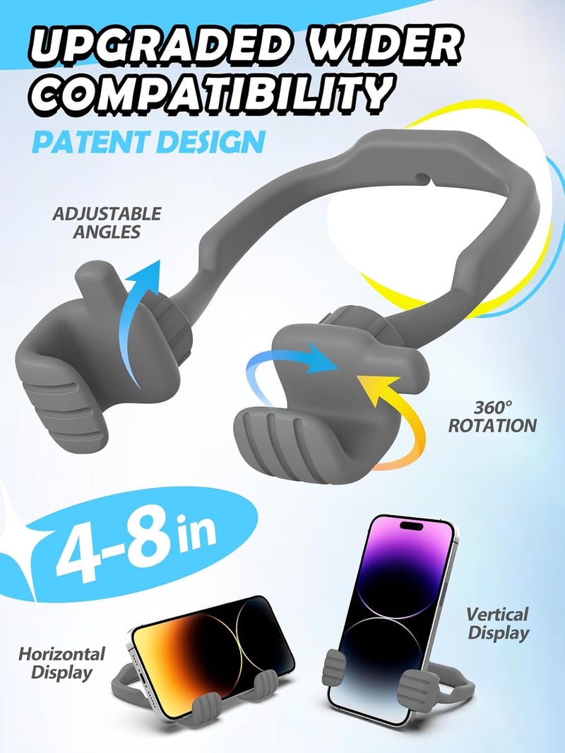 CALDEVER Stocking Stuffers for Teens Boys Girls Cell Phone Stand: Upgrade Adjustable Thumbs Up Lazy Phone Holder for Desk Fun Birthday Gifts for Grandma Adults Husband from Wife (Grey, 1) - Image 3